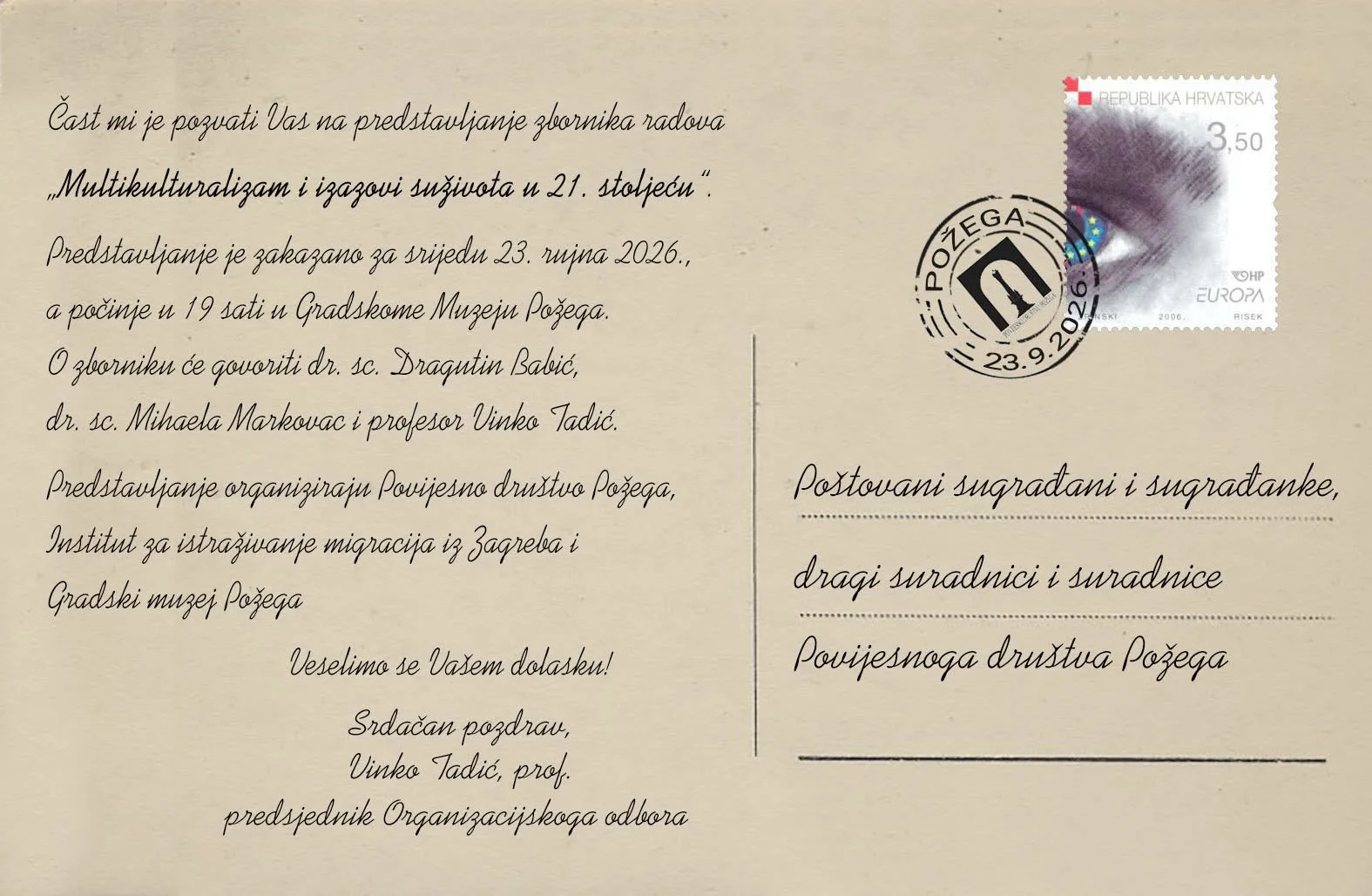 Institut za istraživanje migracija - predstavljanje zbornika radova „Multikulturalizam i izazovi suživota u 21. stoljeću“